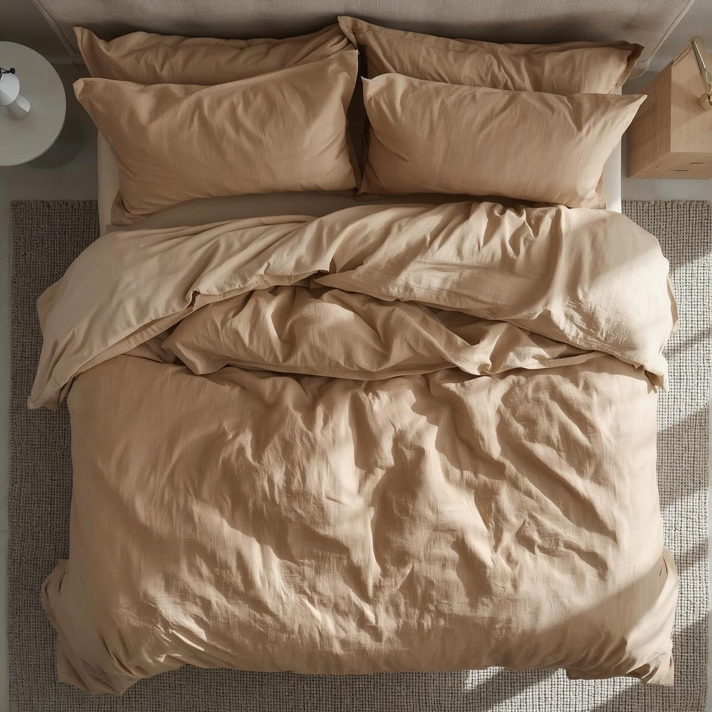 Kottonk Amber Sand 100% Linen Quilt Cover – Golden Beige Luxury Bedding Inspired by Australian Summers