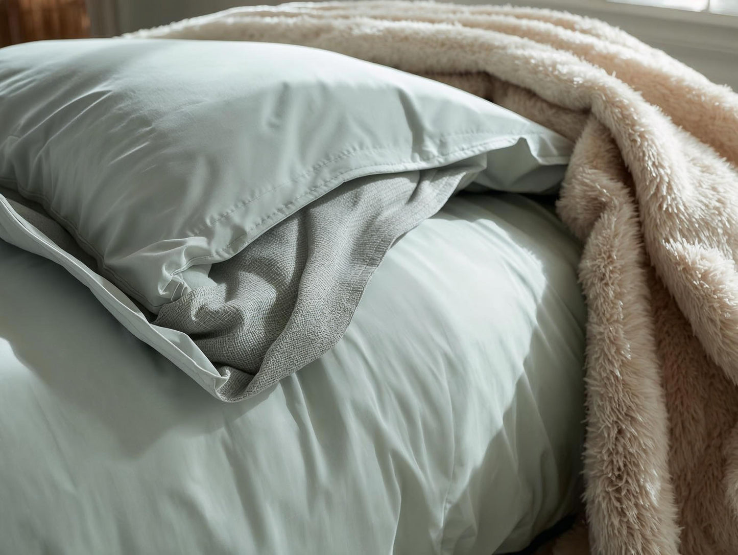 Kottonk Eucalyptus Mist 100% Linen Quilt Cover – Calming Green-Gray Bedding for Australian Bedrooms