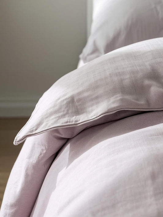 Soft Lavender Fog Pure Linen Quilt Cover Set