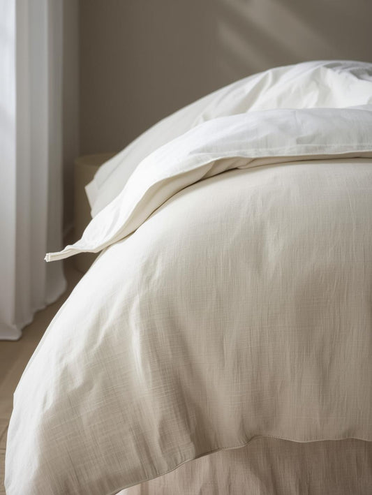 Oyster Shell Pure Linen Quilt Cover Set