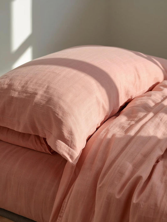 Sunset Blush Pure Linen Quilt Cover Set