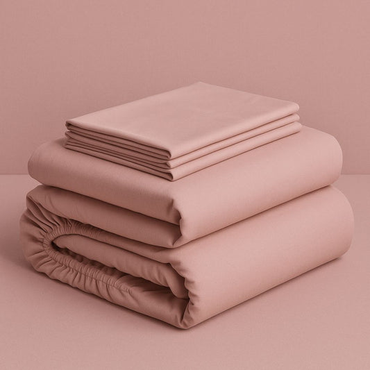 Luxury Organic Cotton Fitted Sheet – Blush Dusk