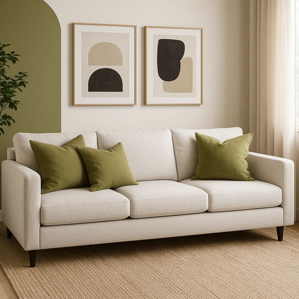 Organic Cotton Cushion – Harvest Beige | Luxury Throw Pillow for Modern Interiors