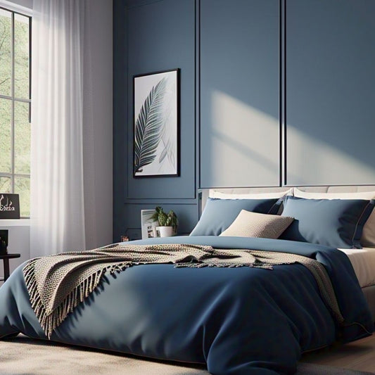 Deep blue quilt cover made with organic cotton – Kottonk Australia