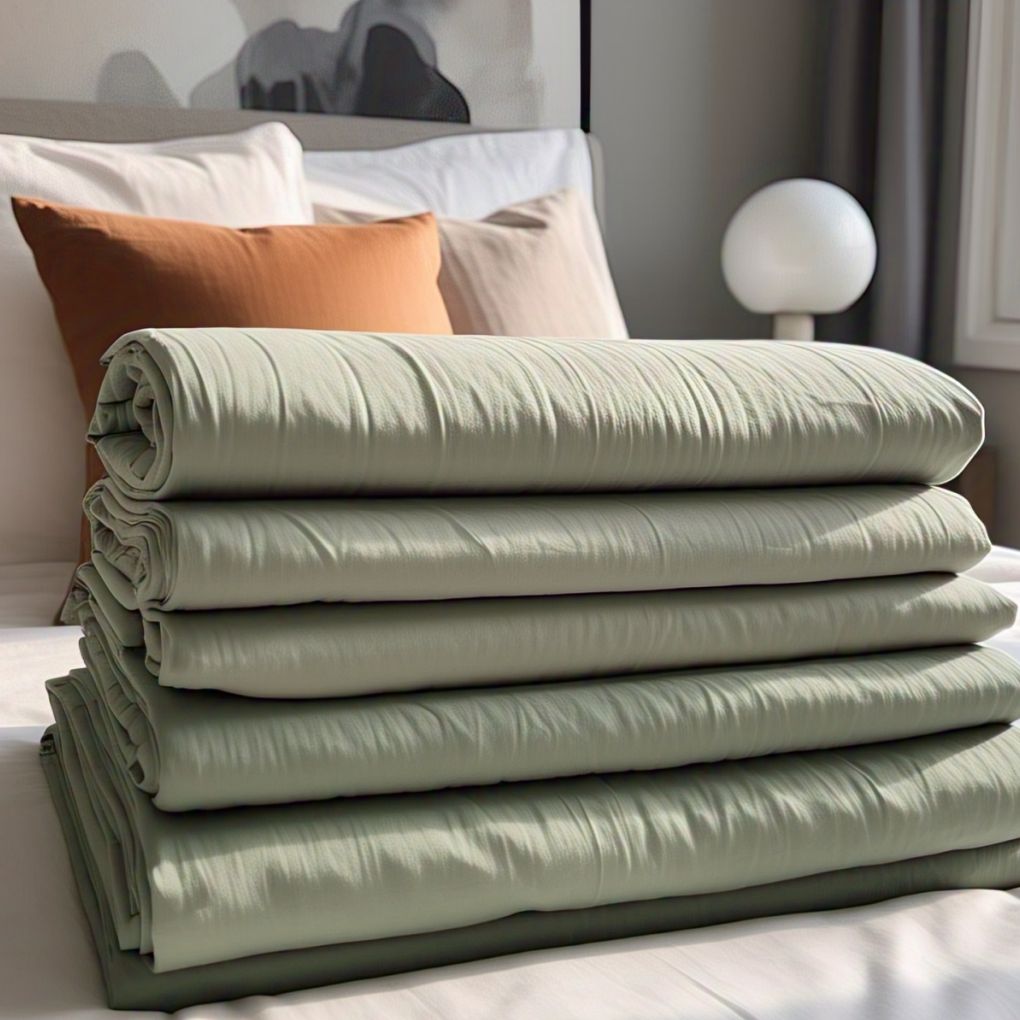 Luxury Organic Cotton Flat Sheet – Botanic Sage