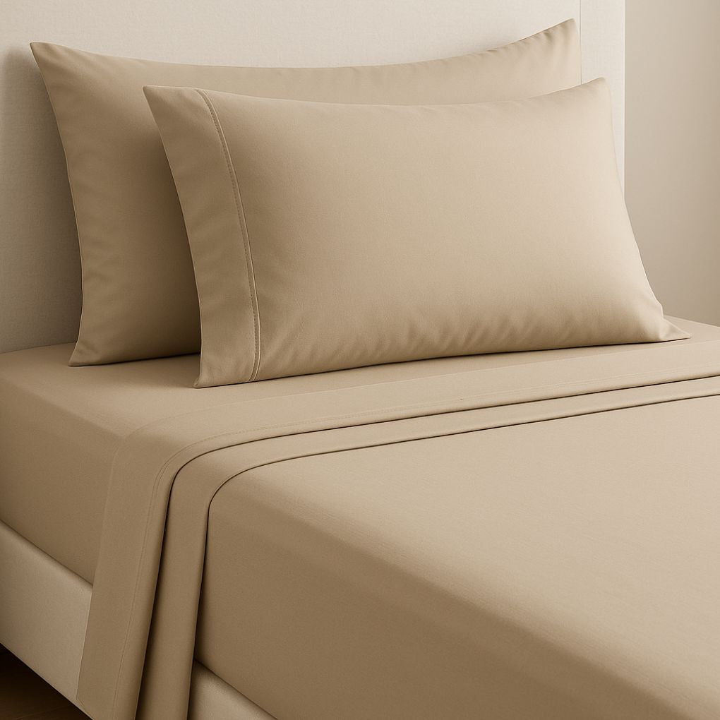 Luxury Organic Cotton Fitted Sheet – Harvest Beige