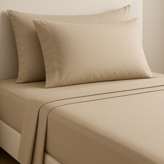 Luxury Organic Cotton Fitted Sheet – Harvest Beige