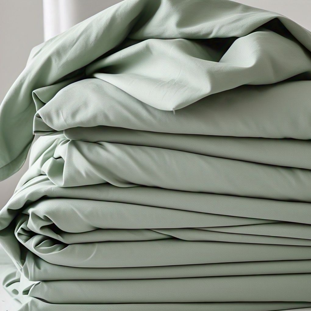 Luxury Organic Cotton Flat Sheet – Botanic Sage