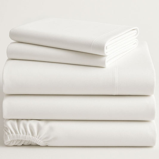 Cloud White Organic Cotton Fitted Sheet