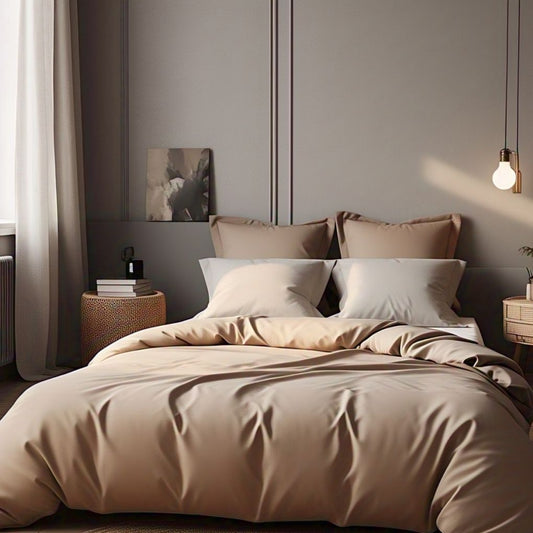 Clay-toned beige quilt cover – 100% organic cotton by Kottonk