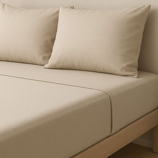 Harvest Beige Organic Cotton Fitted Sheet