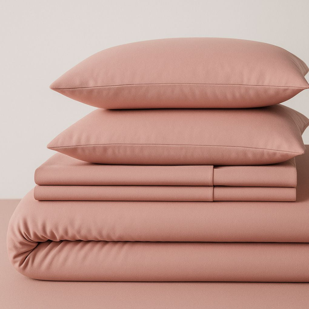 Luxury Organic Cotton Fitted Sheet – Blush Dusk