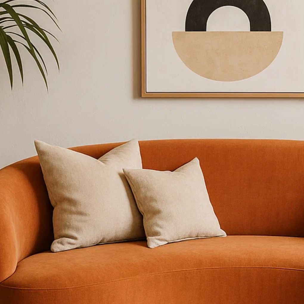 Organic Cotton Cushion – Harvest Beige | Luxury Throw Pillow for Modern Interiors