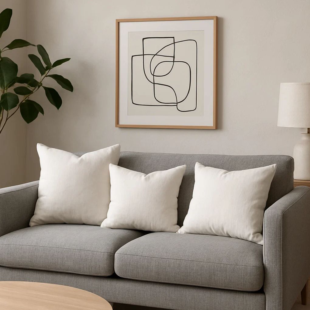 Organic Cotton Cushion – Harvest Beige | Luxury Throw Pillow for Modern Interiors