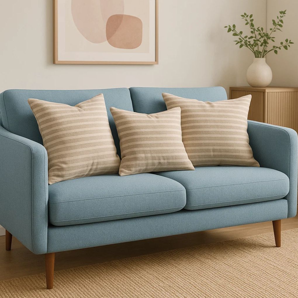 Organic Cotton Cushion – Harvest Beige | Luxury Throw Pillow for Modern Interiors