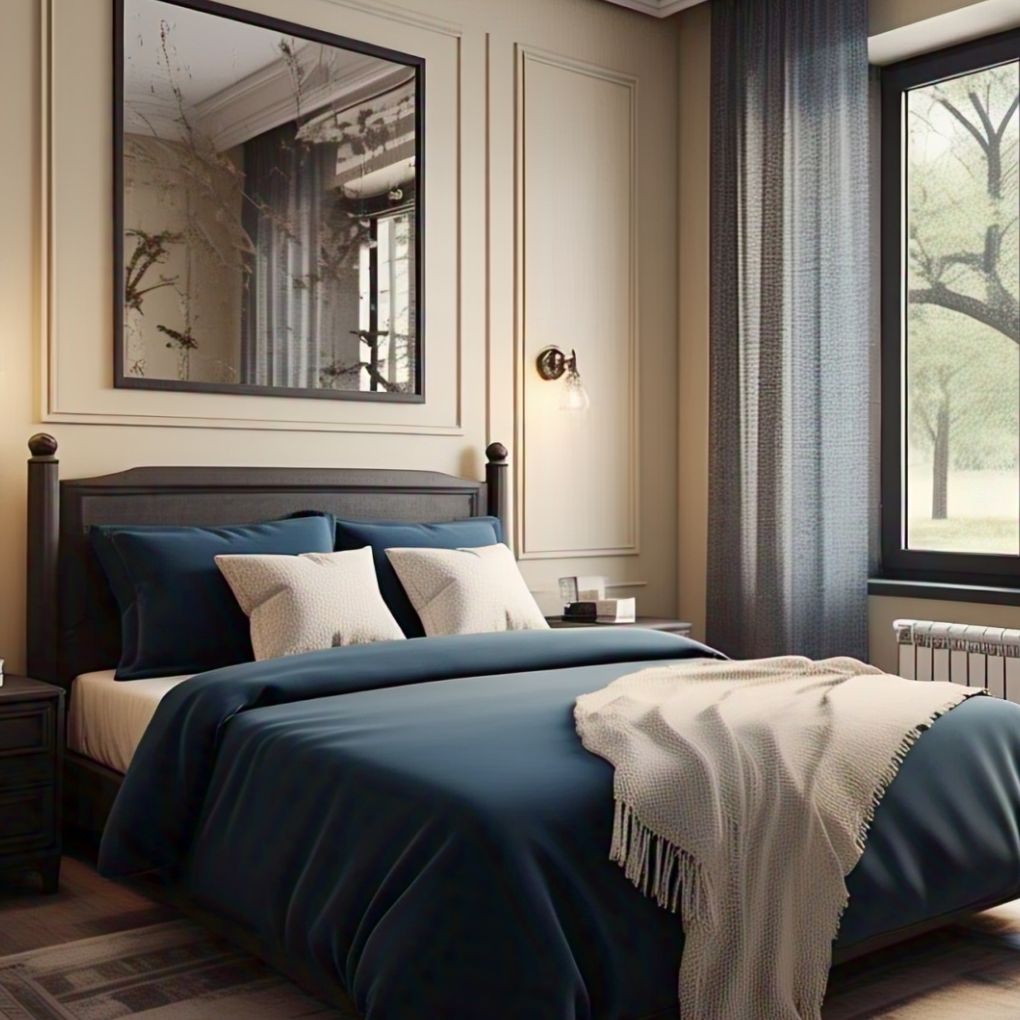 Deep blue quilt cover made with organic cotton – Kottonk Australia