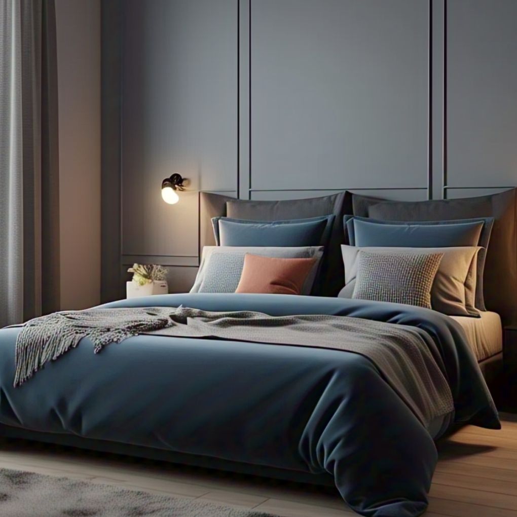 Deep blue quilt cover made with organic cotton – Kottonk Australia