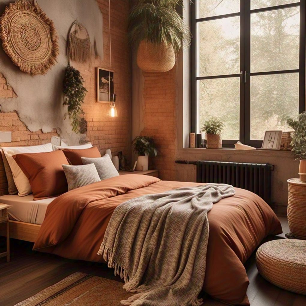 Earth-toned rust colour cotton quilt cover – Kottonk eco-friendly bedding