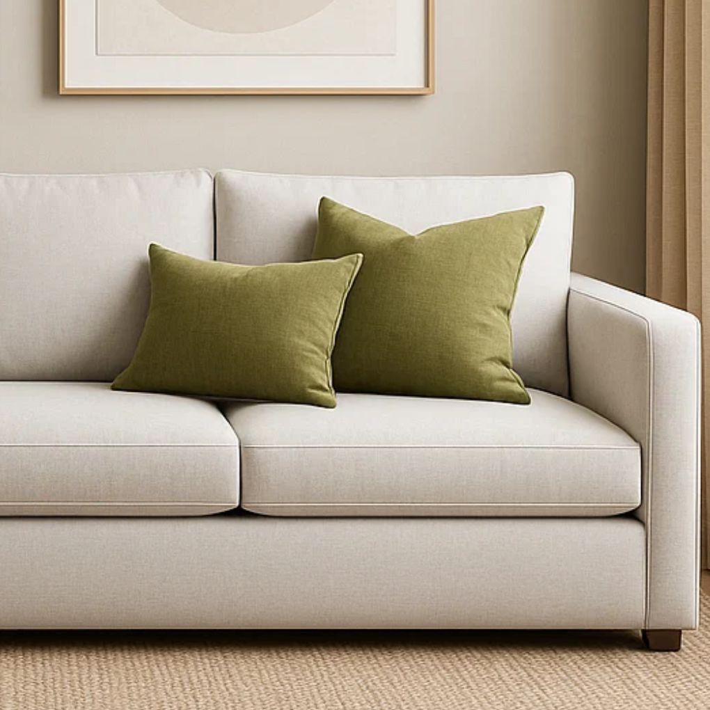 Organic Cotton Cushion – Harvest Beige | Luxury Throw Pillow for Modern Interiors