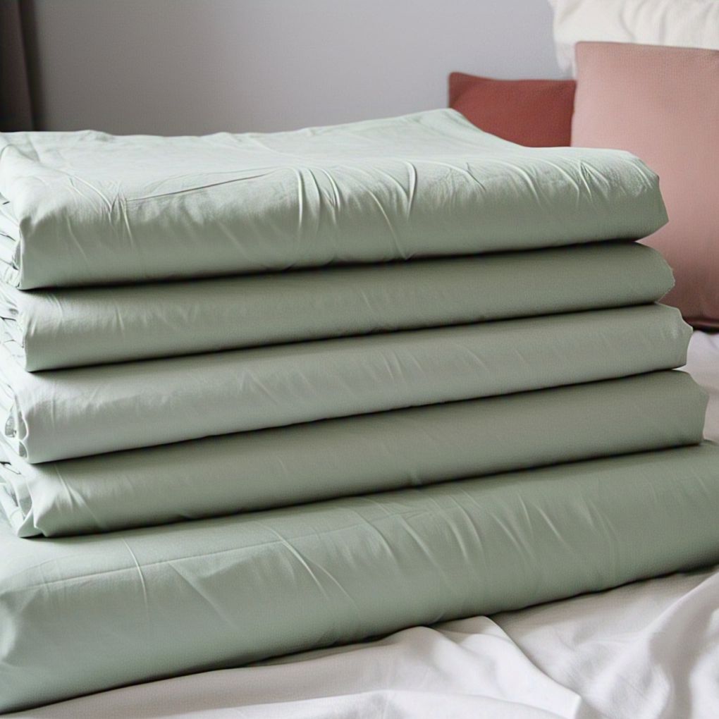 Luxury Organic Cotton Flat Sheet – Botanic Sage