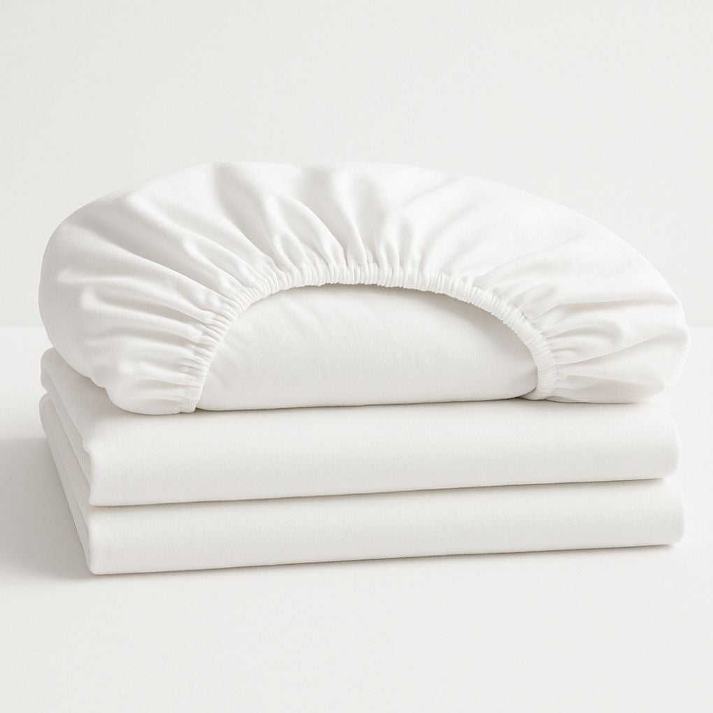 Luxury Organic Cotton Fitted Sheet – Cloud White