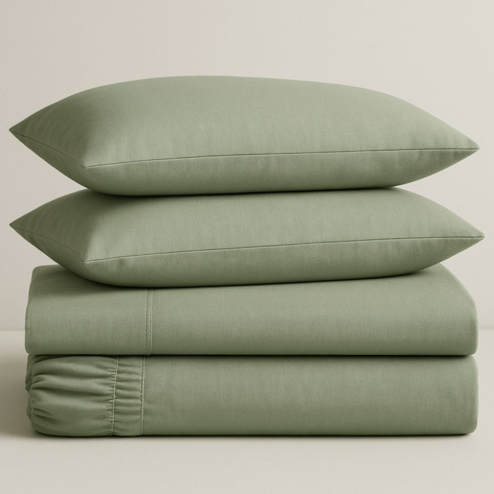 Luxury Organic Cotton Fitted Sheet – Botanic Sage