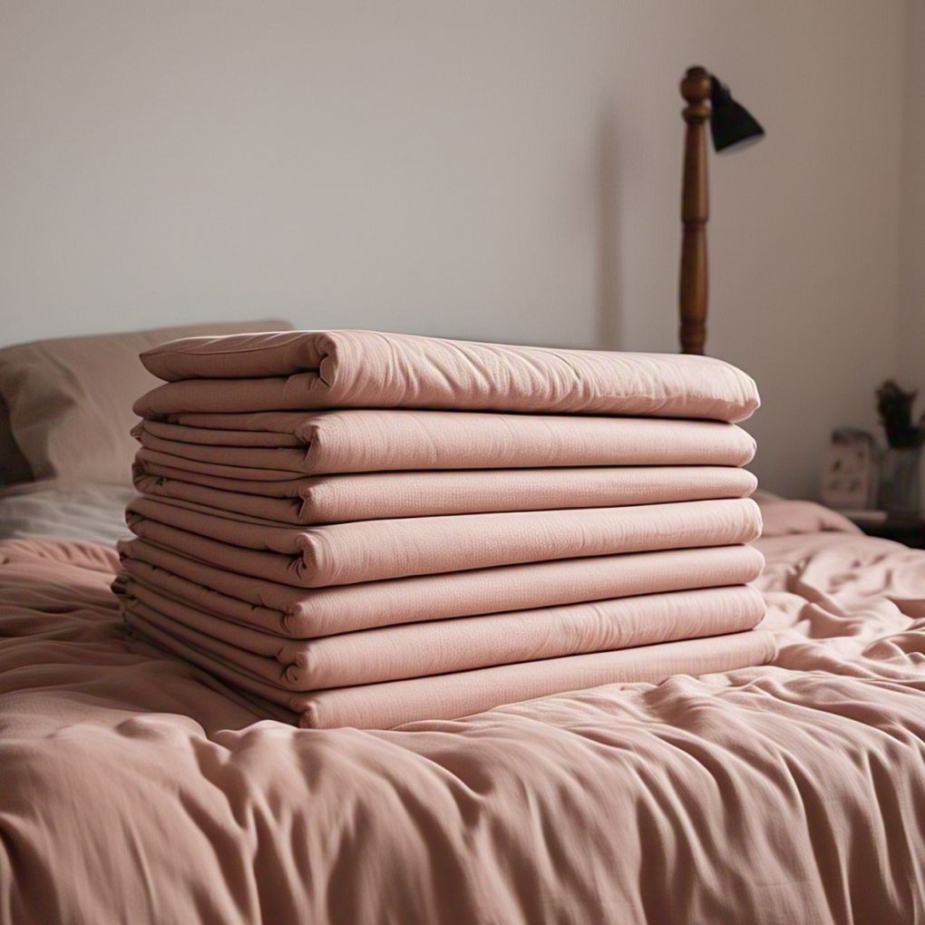 Luxury Organic Cotton Flat Sheet – Blush Dusk