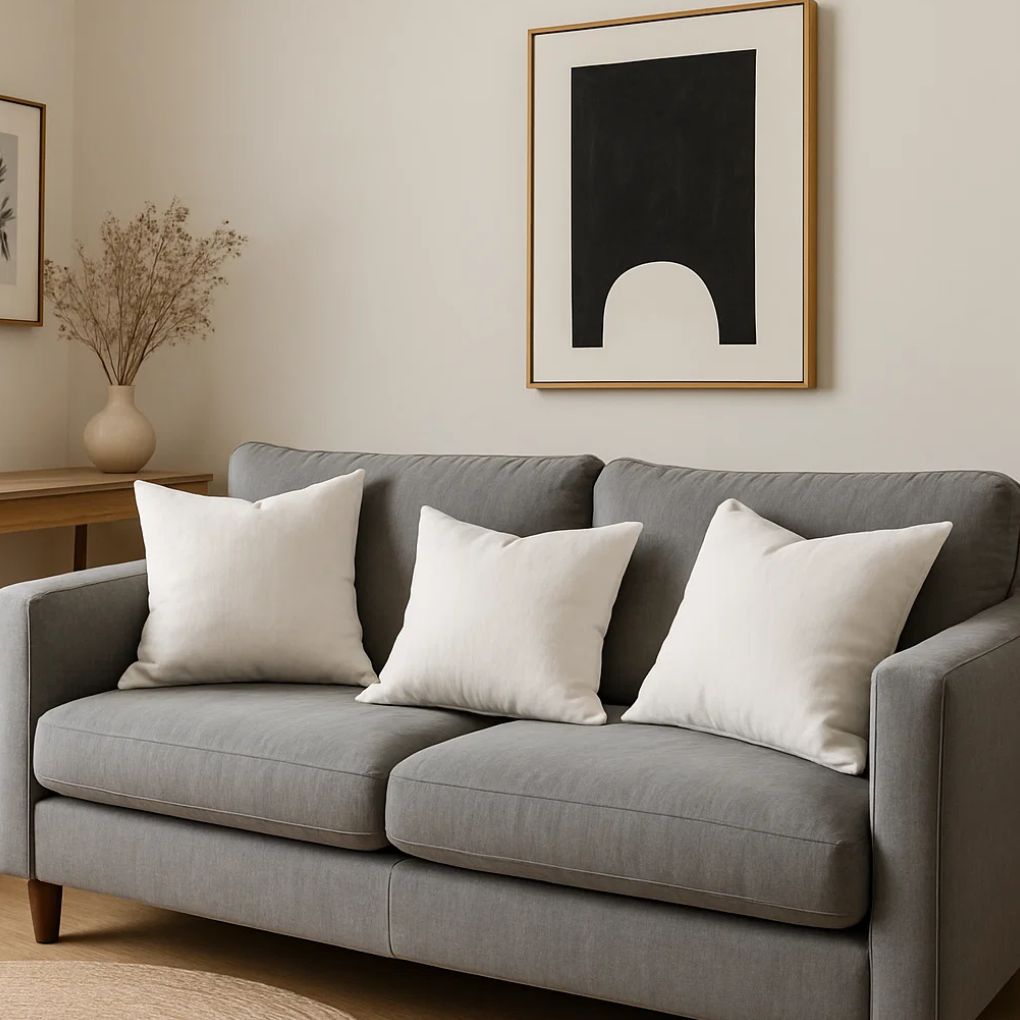 Organic Cotton Cushion – Harvest Beige | Luxury Throw Pillow for Modern Interiors