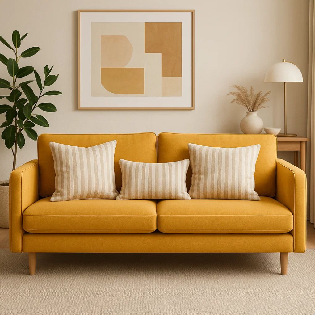 Organic Cotton Cushion – Harvest Beige | Luxury Throw Pillow for Modern Interiors