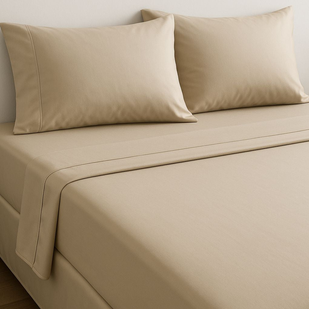 Luxury Organic Cotton Fitted Sheet – Harvest Beige