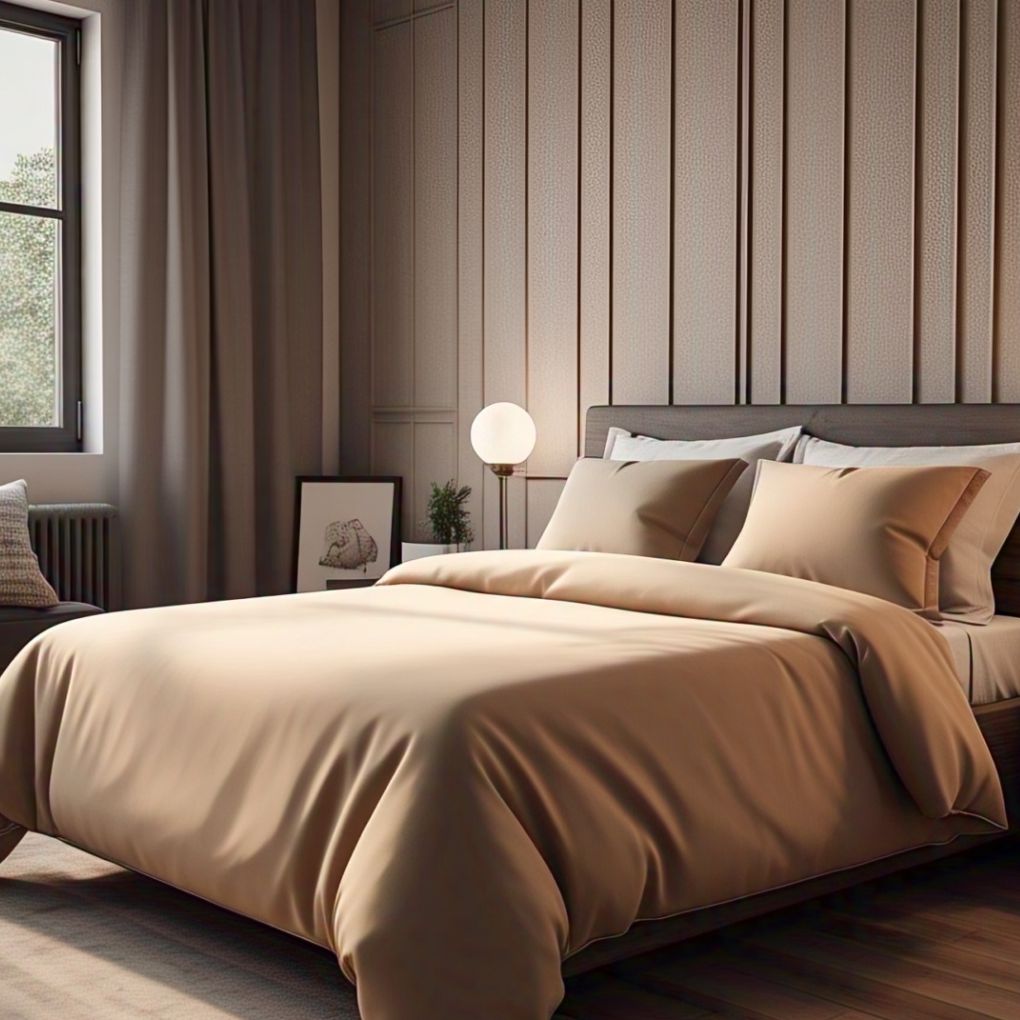 Clay-toned beige quilt cover – 100% organic cotton by Kottonk