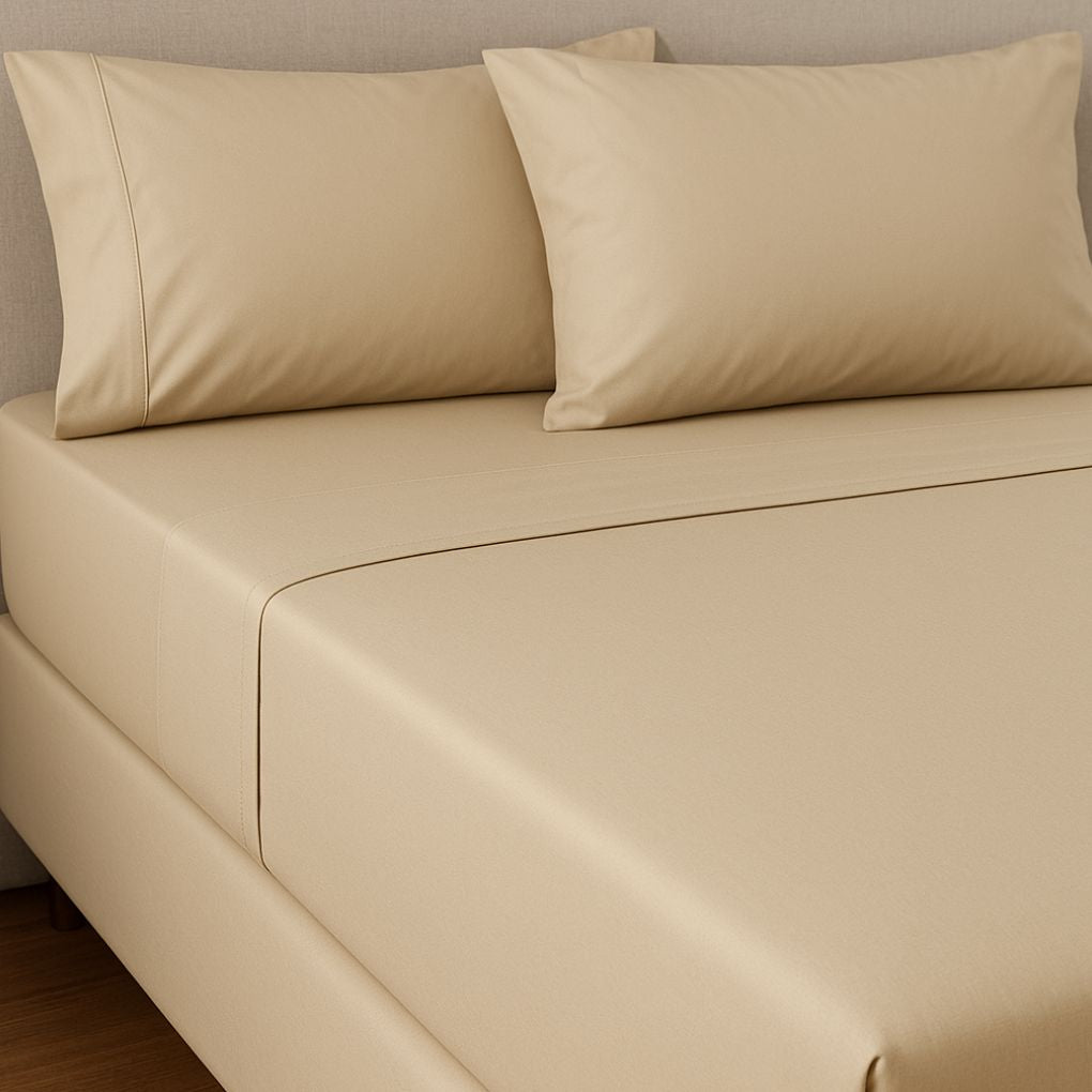 Luxury Organic Cotton Fitted Sheet – Harvest Beige
