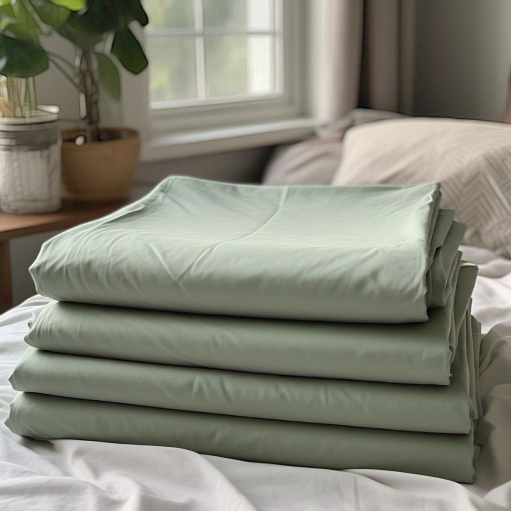 Luxury Organic Cotton Flat Sheet – Botanic Sage