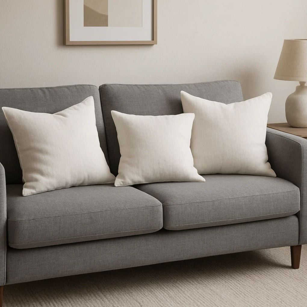 Organic Cotton Cushion – Harvest Beige | Luxury Throw Pillow for Modern Interiors