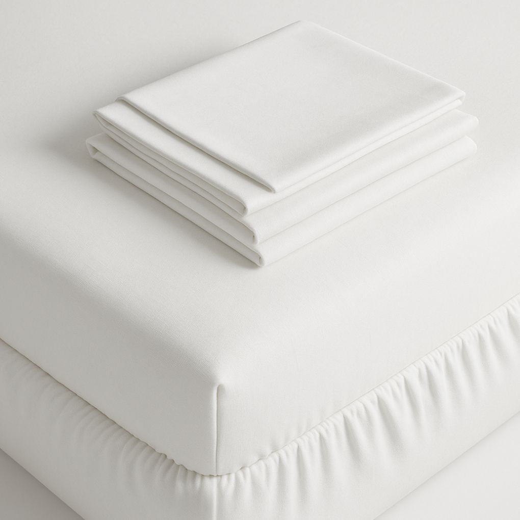 Luxury Organic Cotton Fitted Sheet – Cloud White