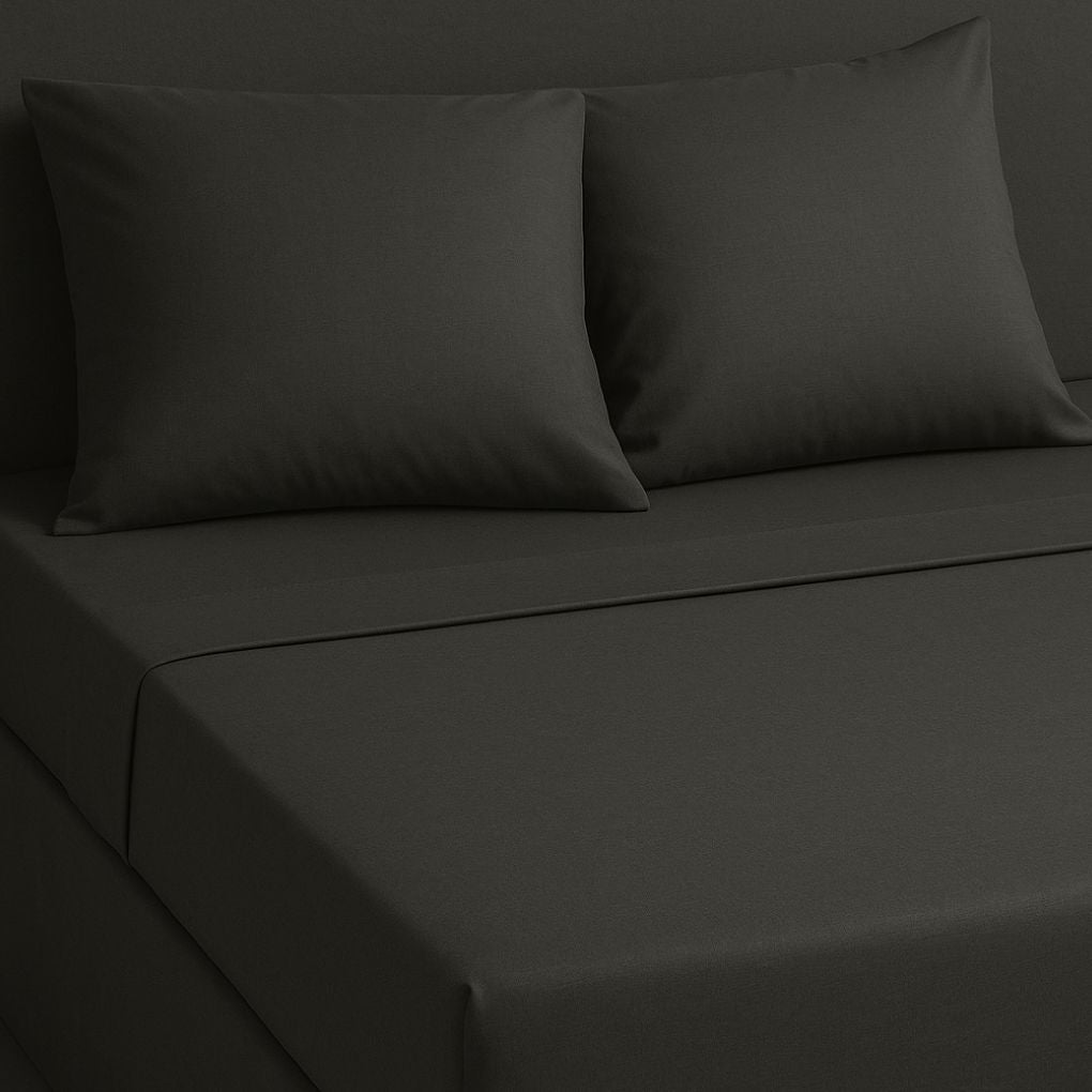 Grey Charcoal 100% Organic Cotton Bedsheet Set – Queen | Fitted, Flat & Pillowcases | Luxury Bedding Australia – Kottonk®