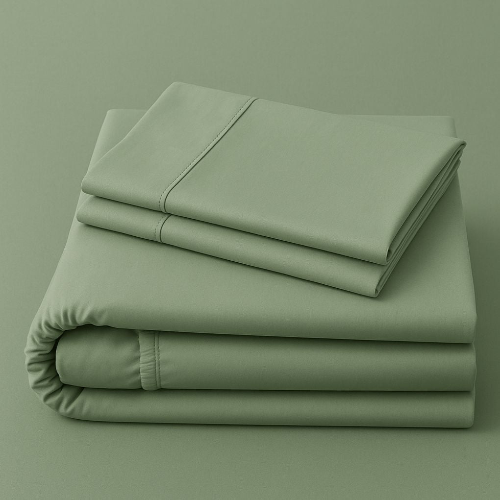 Sage Botanic 100% Organic Cotton Bedsheet Set | Fitted, Flat & Pillowcases | Luxury Bedding Australia – Kottonk®