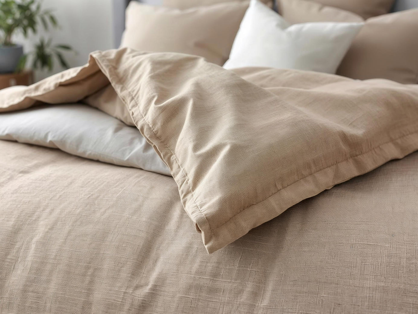 Kottonk Amber Sand 100% Linen Quilt Cover – Golden Beige Luxury Bedding Inspired by Australian Summers