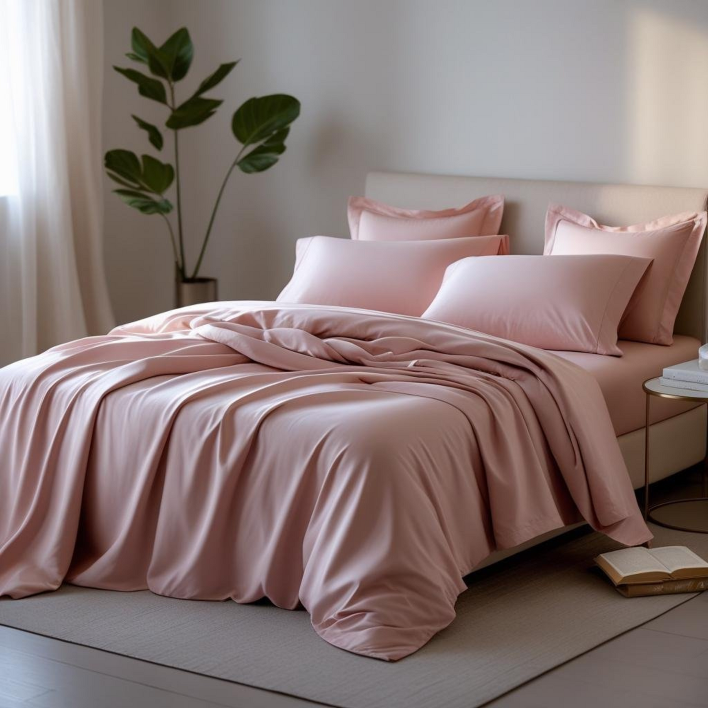 Pink Blush Dusk 100% Organic Cotton Bedsheet Set | Fitted, Flat & Pillowcases | Luxury Bedding Australia – Kottonk®