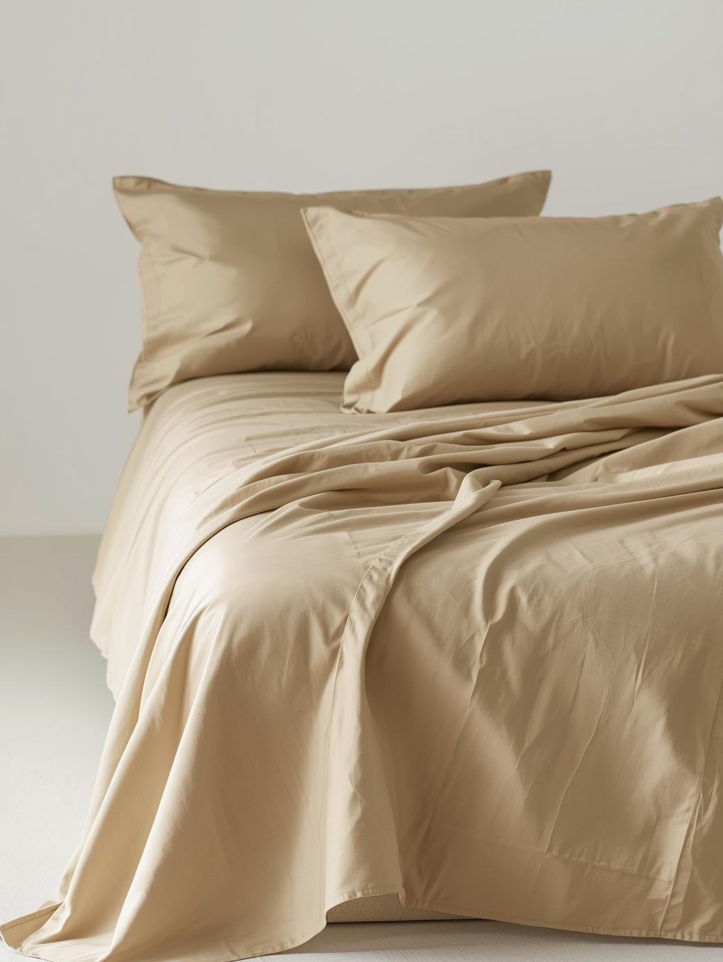 Beige Harvest 100% Organic Cotton Bedsheet Set – Queen | Fitted, Flat & Pillowcases | Luxury Bedding Australia – Kottonk®