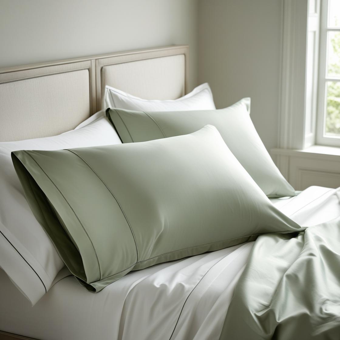 Sage Green Botanic 100% Organic Cotton Pillowcase Set – Pair | Luxury Bedding Australia – Kottonk®