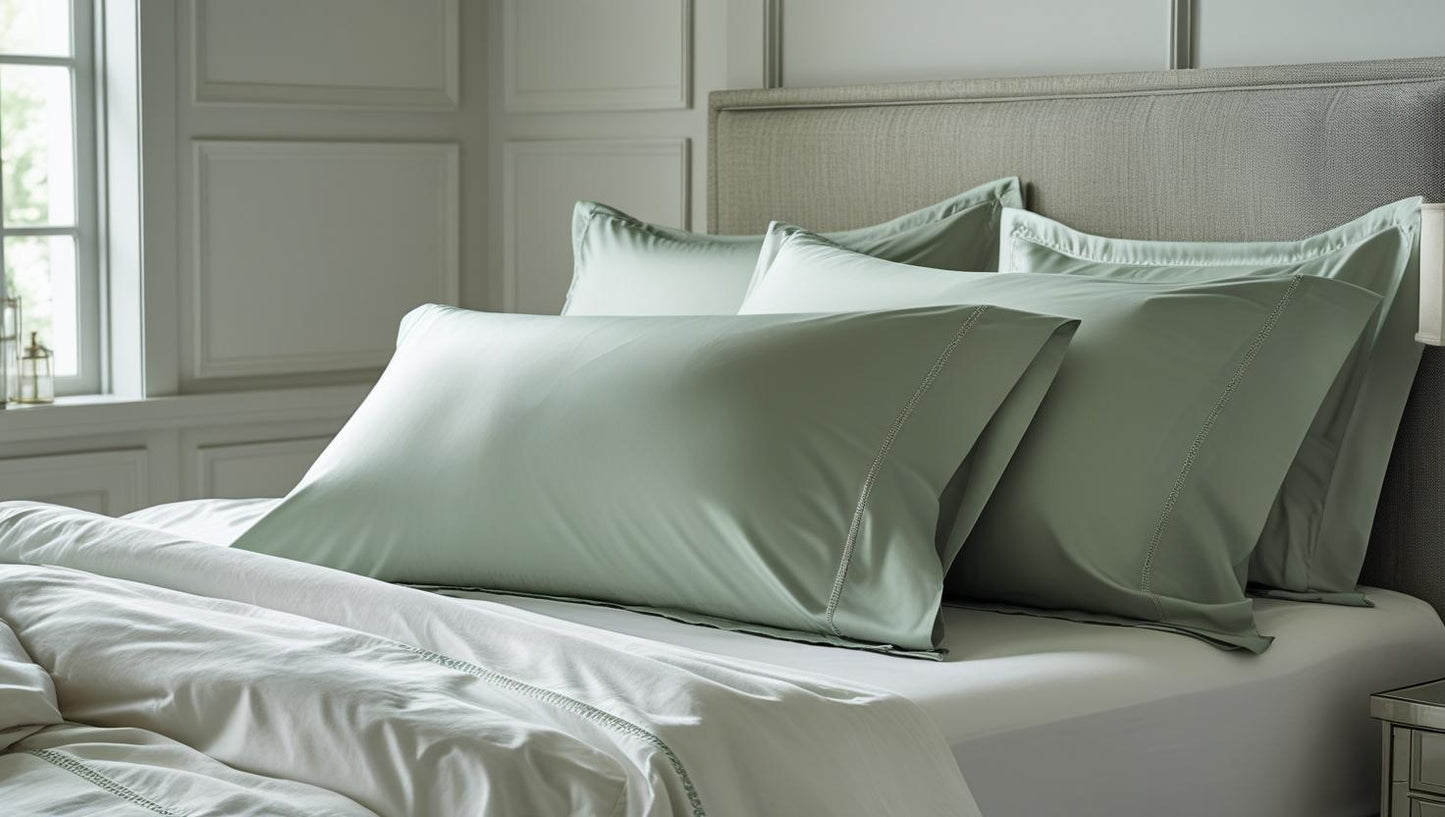 Sage Green Botanic 100% Organic Cotton Pillowcase Set – Pair | Luxury Bedding Australia – Kottonk®