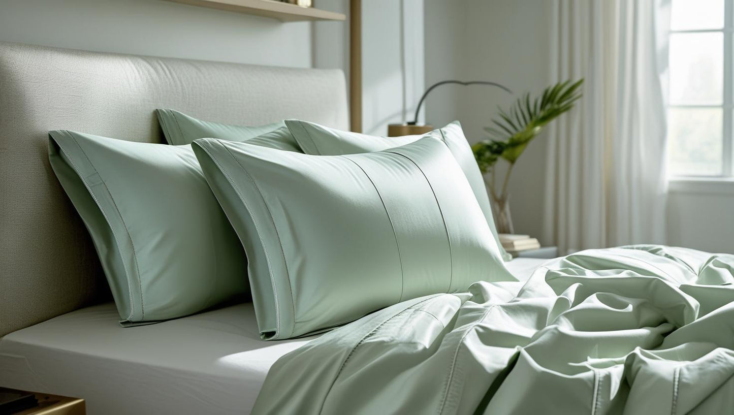 Sage Green Botanic 100% Organic Cotton Pillowcase Set – Pair | Luxury Bedding Australia – Kottonk®