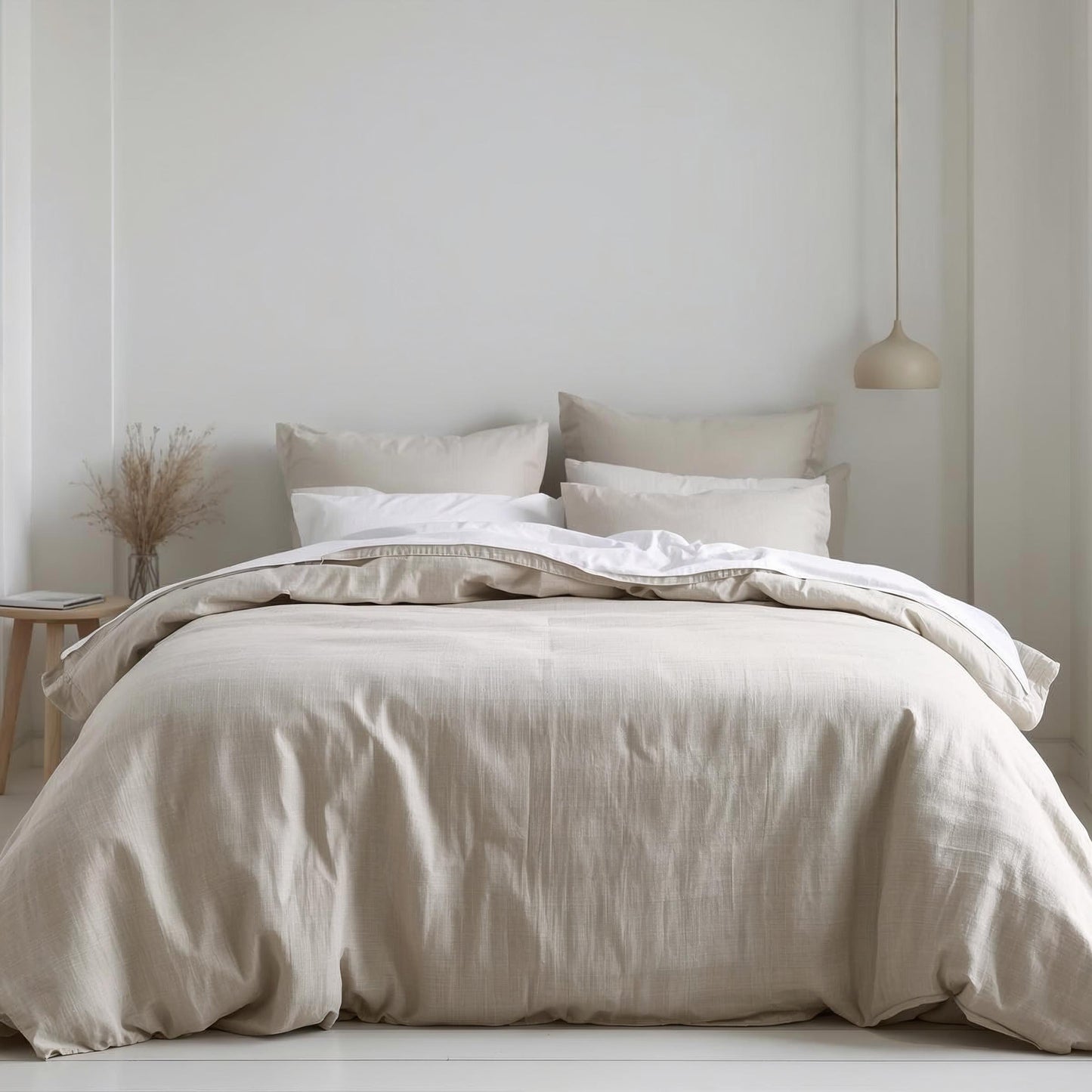 Driftwood Beige Linen Quilt Cover Set – 100% Pure Linen Bedding with Matching Pillowcases | Luxury Doona Cover Australia