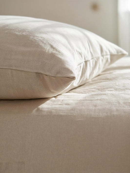 Driftwood Beige Linen Quilt Cover Set – 100% Pure Linen Bedding with Matching Pillowcases | Luxury Doona Cover Australia