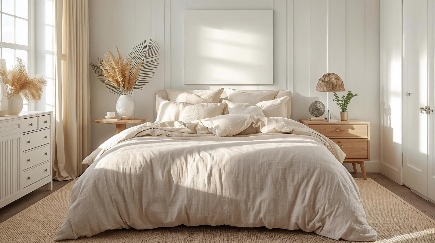 Driftwood Beige Linen Quilt Cover Set – 100% Pure Linen Bedding with Matching Pillowcases | Luxury Doona Cover Australia