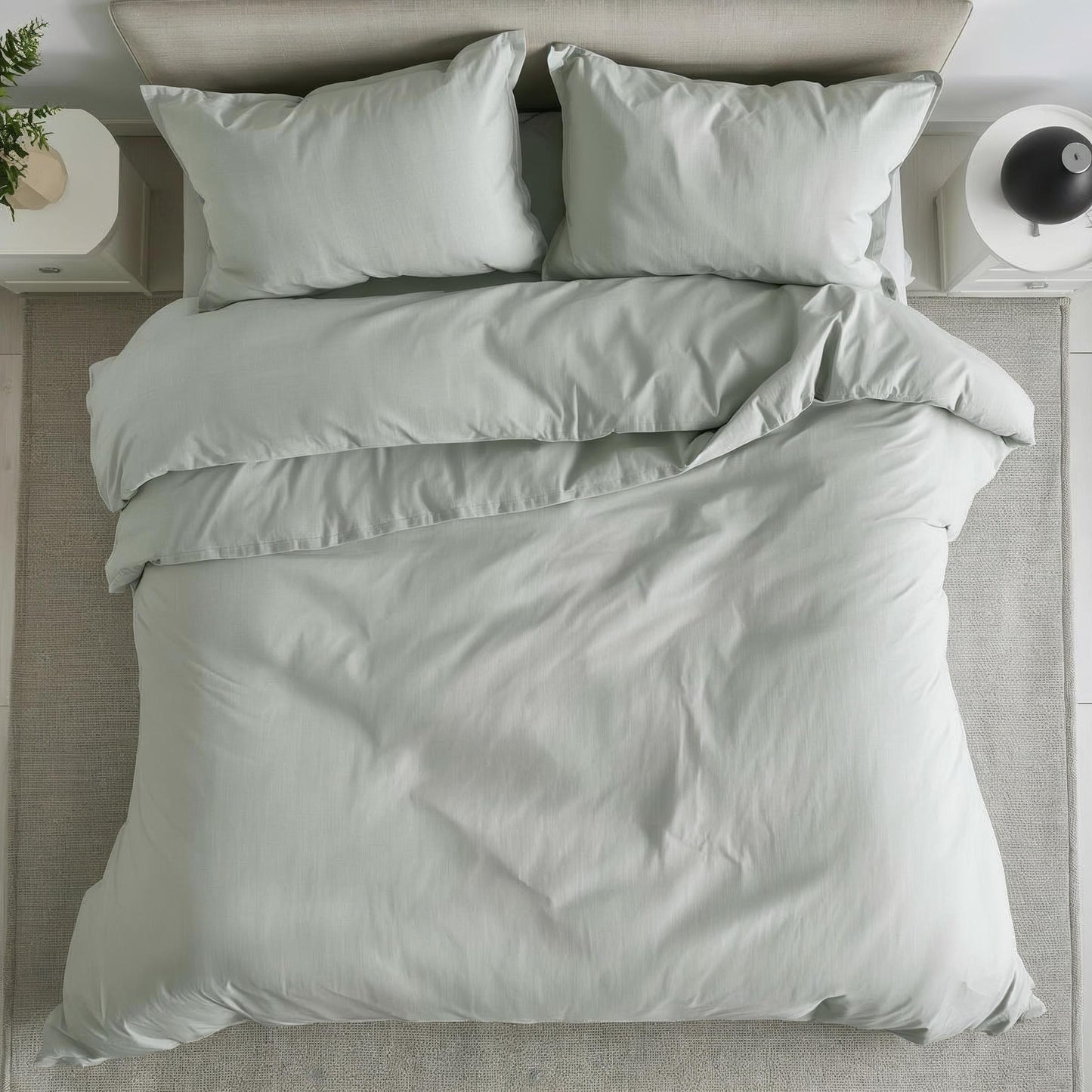 Kottonk Eucalyptus Mist 100% Linen Quilt Cover – Calming Green-Gray Bedding for Australian Bedrooms