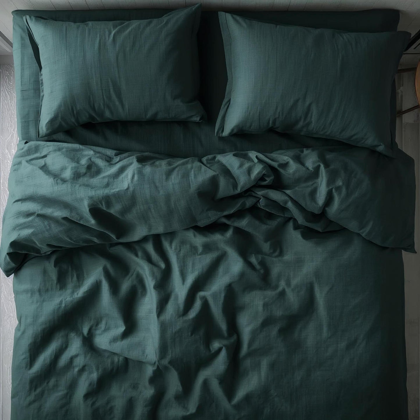 Midnight Moss Linen Quilt Cover Set – 100% Pure Linen Bedding with Matching Pillowcases | Luxury Doona Cover Australia
