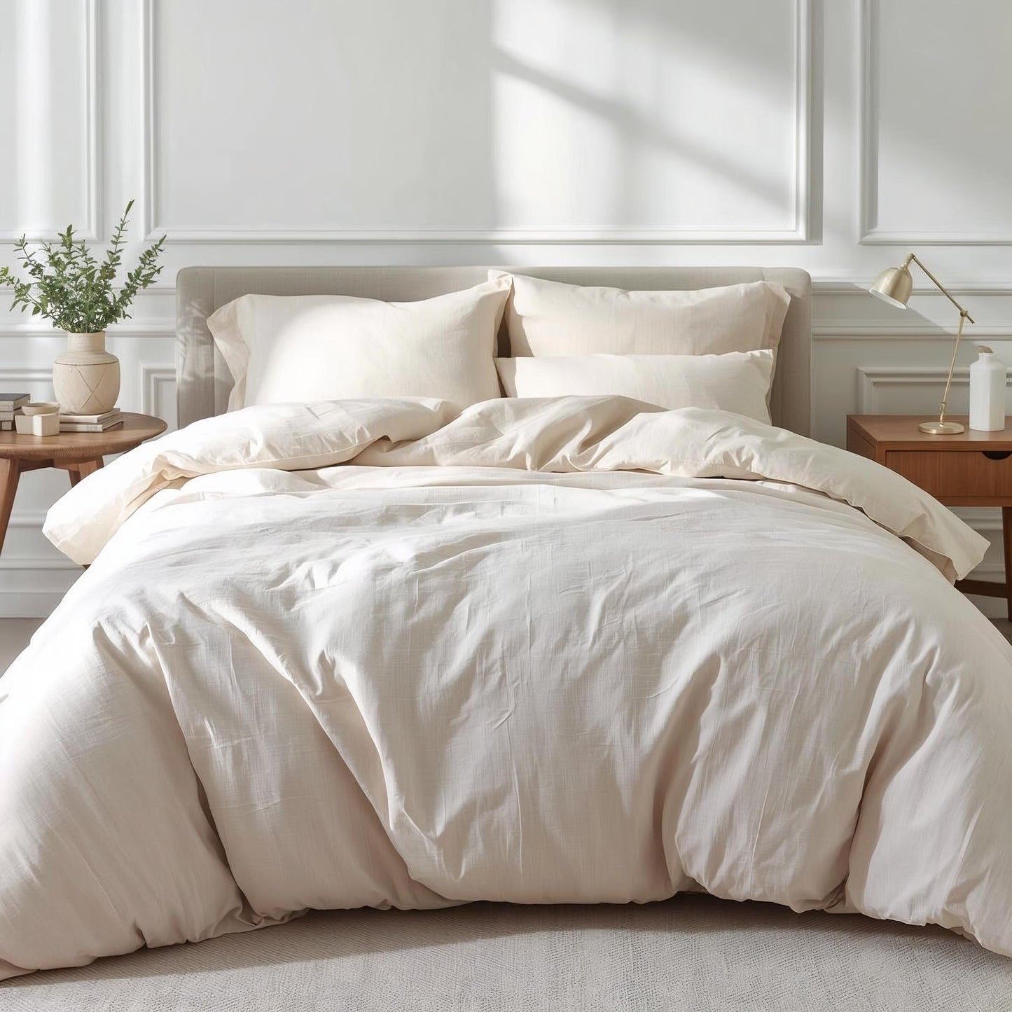 Kottonk Oyster Shell 100% Linen Quilt Cover – Soft Neutral Luxury Bedding for Effortless Elegance