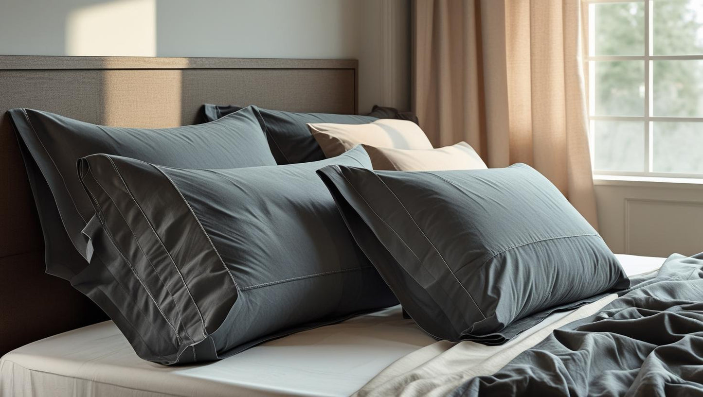 Grey Charcoal 100% Organic Cotton Pillowcase Set – Pair | Luxury Bedding Australia – Kottonk®